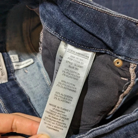 Good American Good Legs Crop Blue Jeans Size 2 / 26 Skinny - Picture 4 of 6